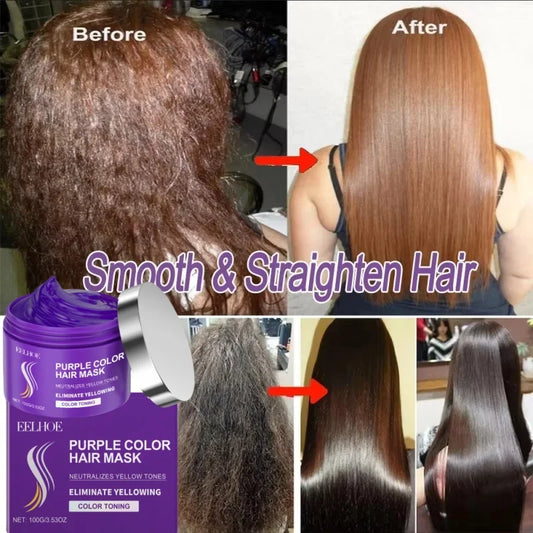 Purple Keratin Hair Mask for Dry Frizzy Hair