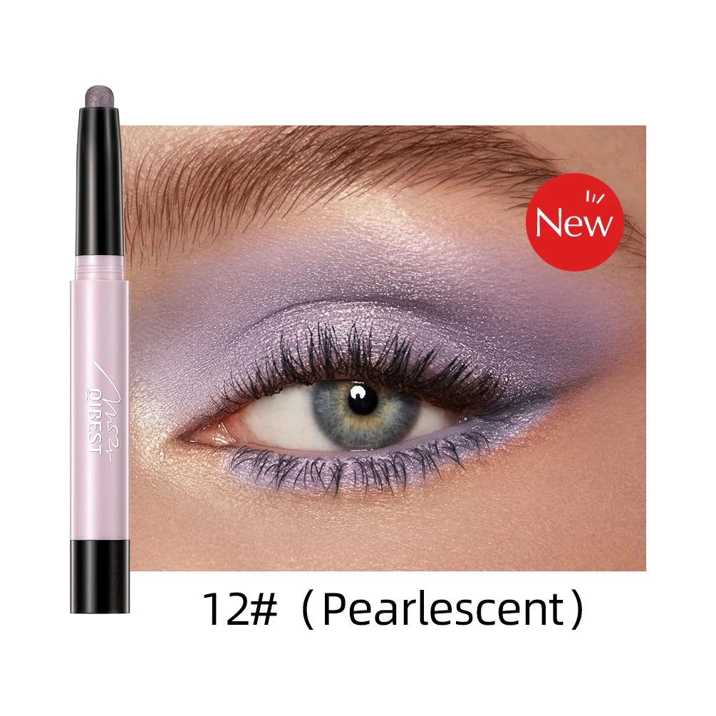 12 Colors Waterproof Glitter & Matte Eyeshadow Pencils