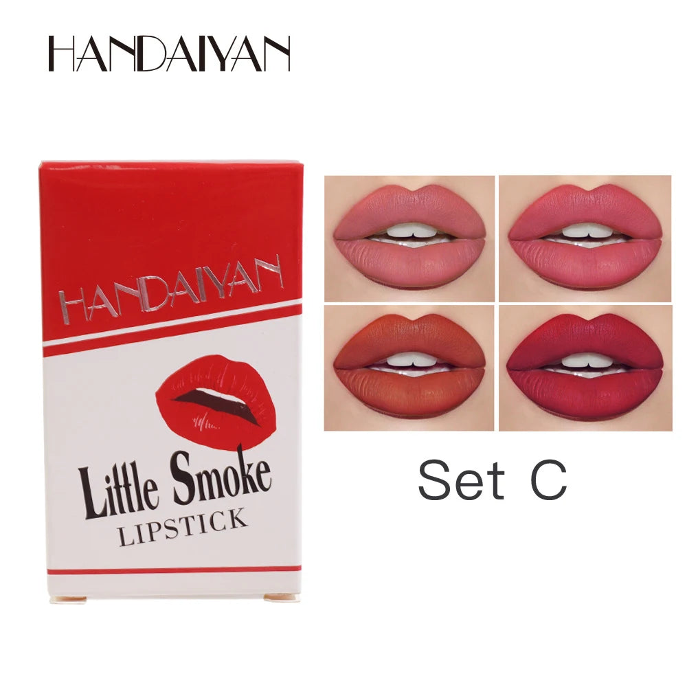 4PCS/Set Creative Cigarette Velvet Long Lasting Lipstick