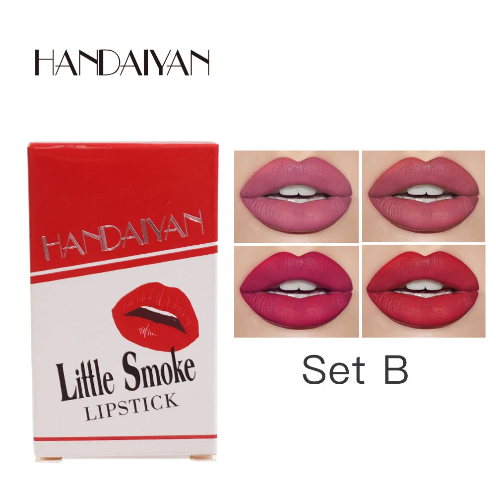 4PCS/Set Creative Cigarette Velvet Long Lasting Lipstick