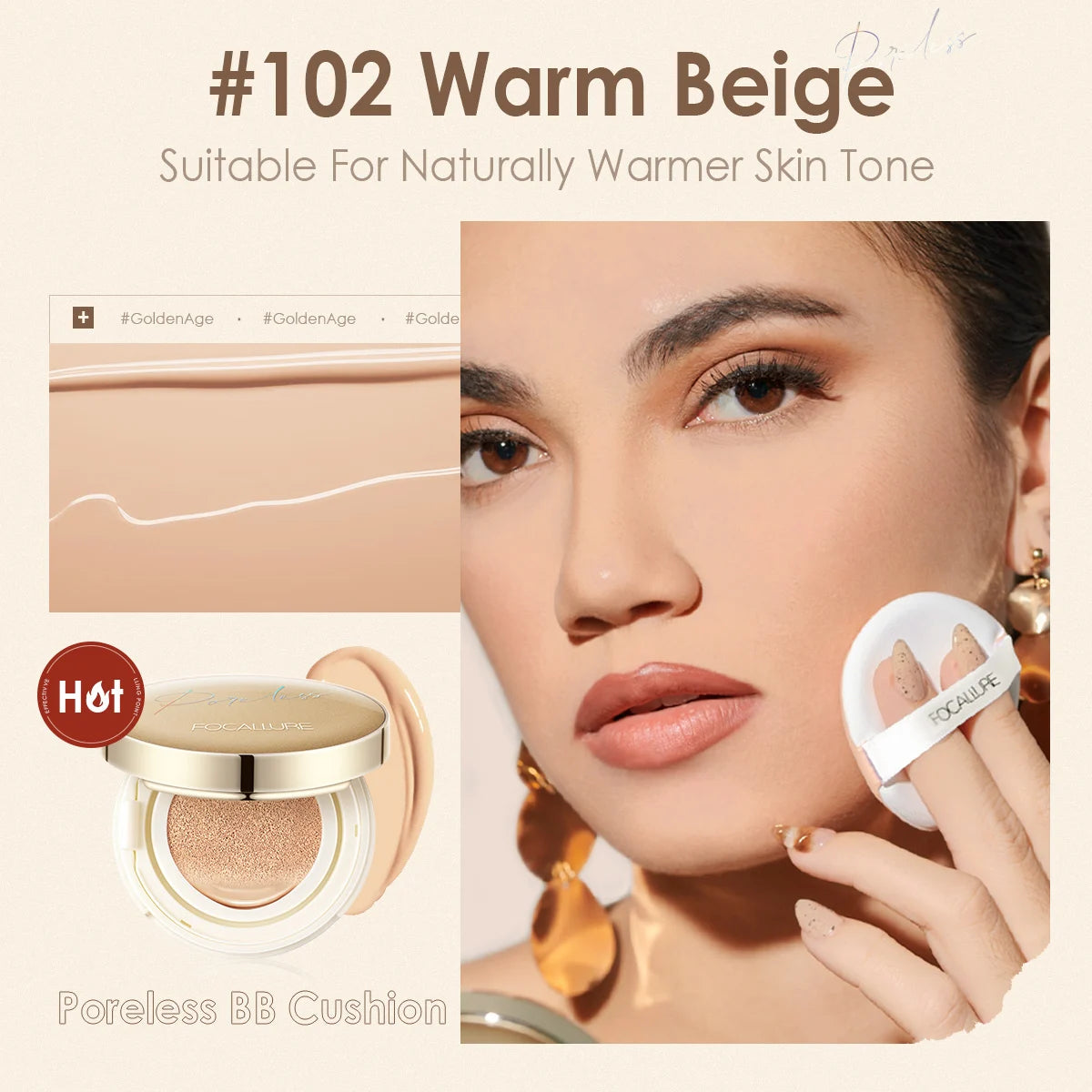 Long Lasting Foundation Cushion Compact With Makeup Puff