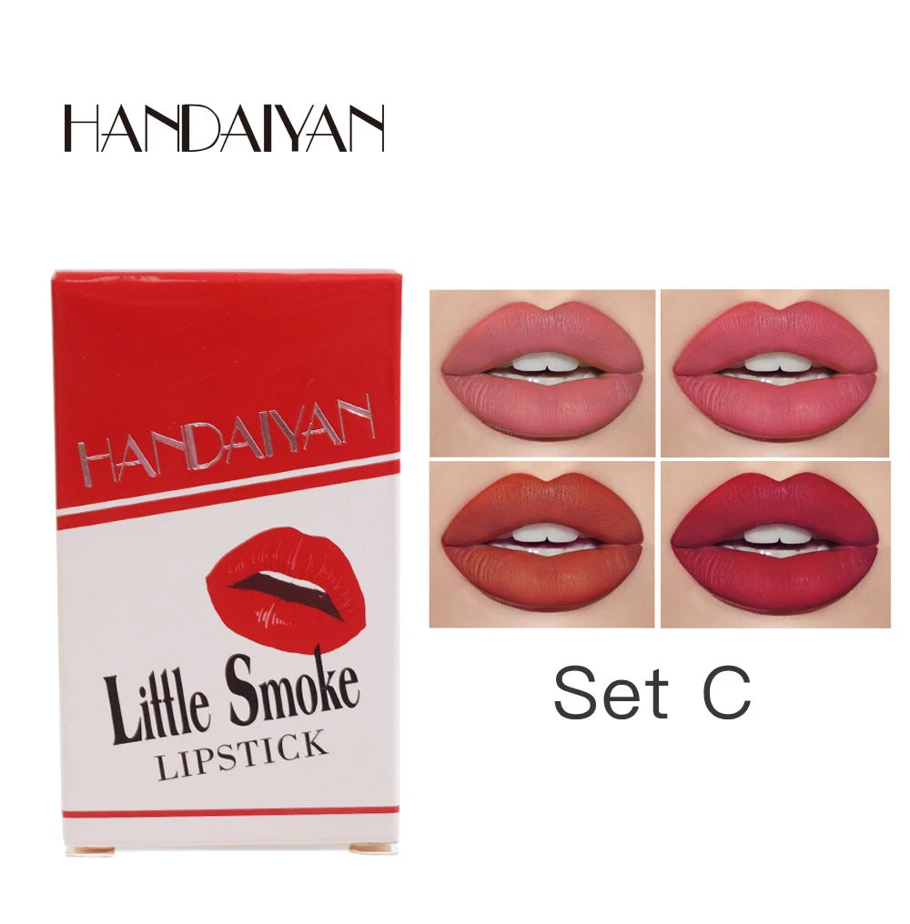 4PCS/Set Creative Cigarette Velvet Long Lasting Lipstick