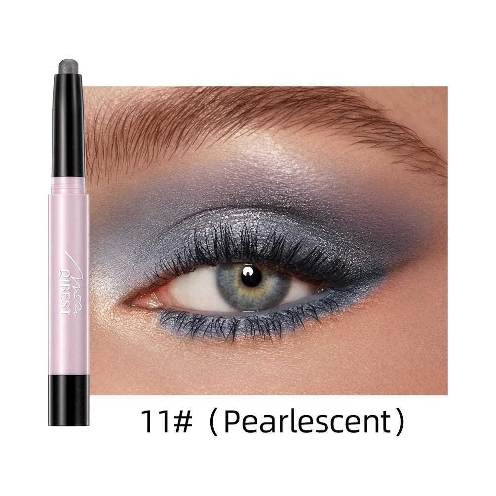 12 Colors Waterproof Glitter & Matte Eyeshadow Pencils