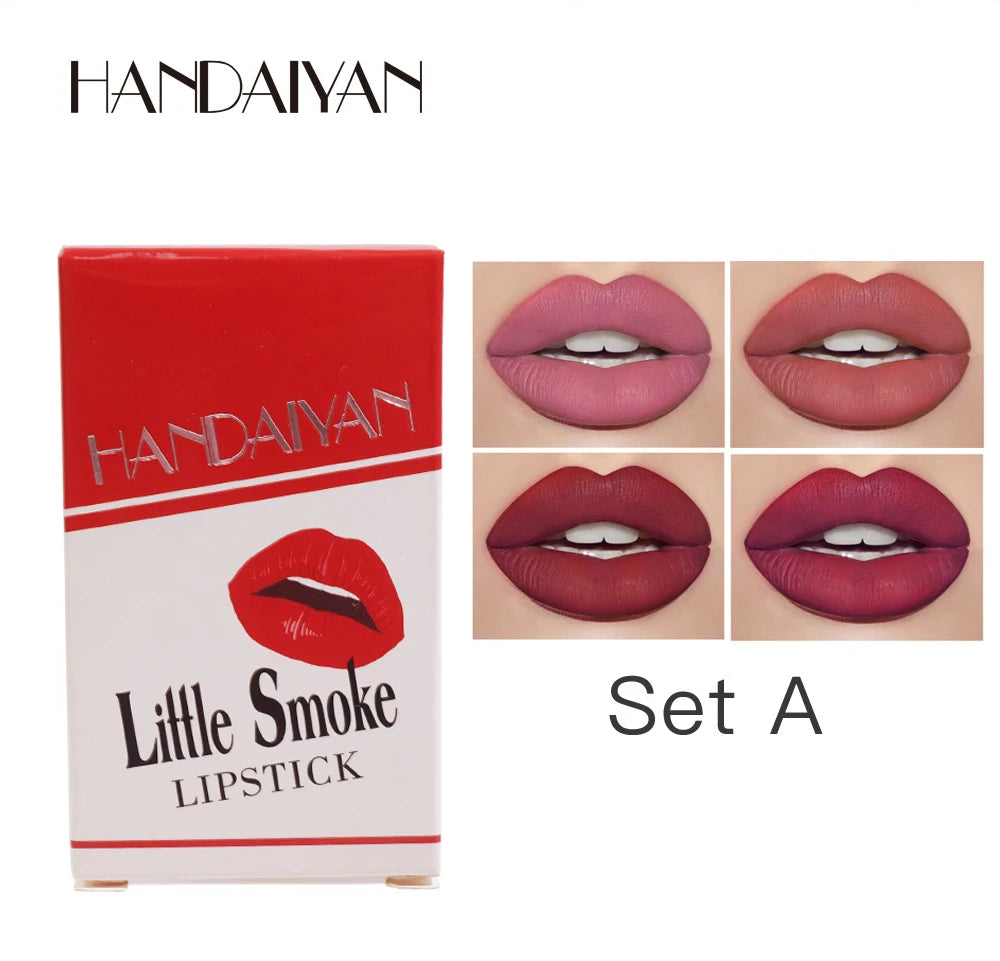 4PCS/Set Creative Cigarette Velvet Long Lasting Lipstick